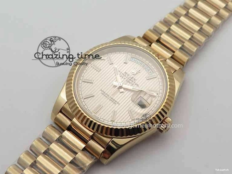 RG Edition On Best A3255 RG President Noob 228239 40mm 1:1 RG Bracelet Day-Date Dial 0409